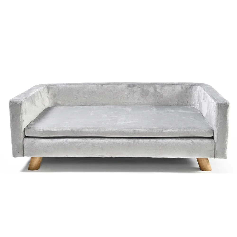 

-Petstar Роскошный короткий плюшевый диван для собак, большой маленький диван для собак с деревянными ножками, диван-кровать для домашних животных