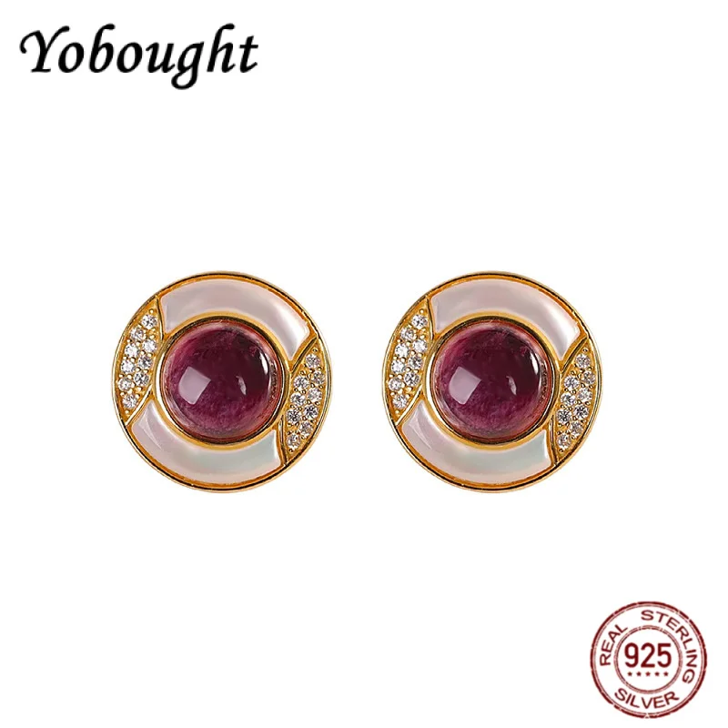 

Серьги из стерлингового серебра 925 пробы с позолотой 18 карат из натурального перламутра с кубическим цирконием, простые круглые серьги в минималистском стиле