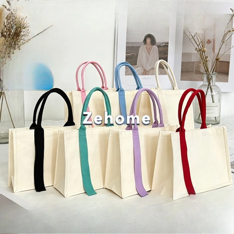 10pcs Tote canvas bag custom portable streamer premium gift three-dimensional coated cotton zipper bag can be customized logo