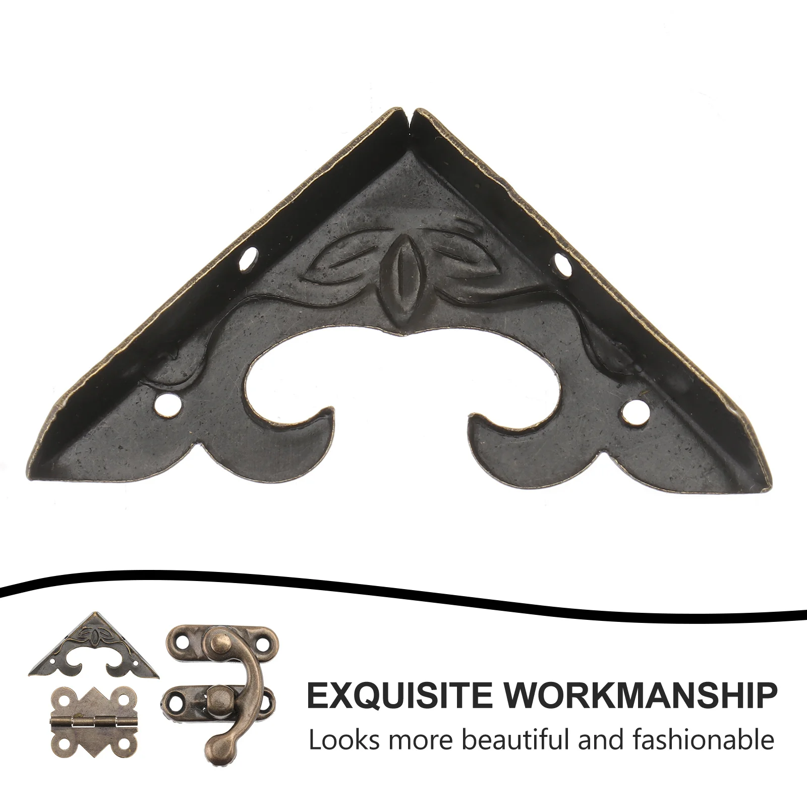 

Retro Wooden Box Combination Set Buckle Latch Latches for Boxes Corner Guard Iron
