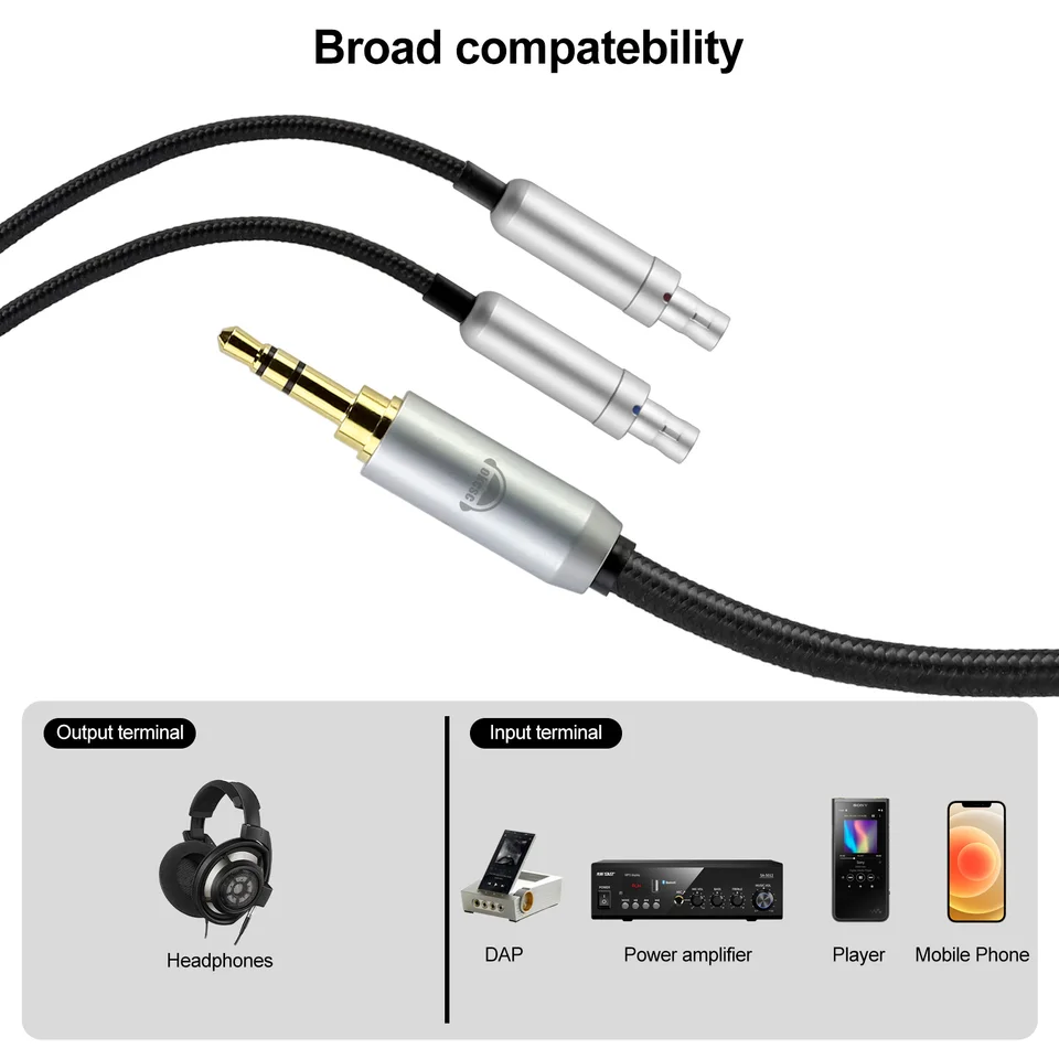 OKCSC HiFi XLR 4.4mm 3.5mm 2.5mm 6.35mm Plug 2m/200cm Cable For