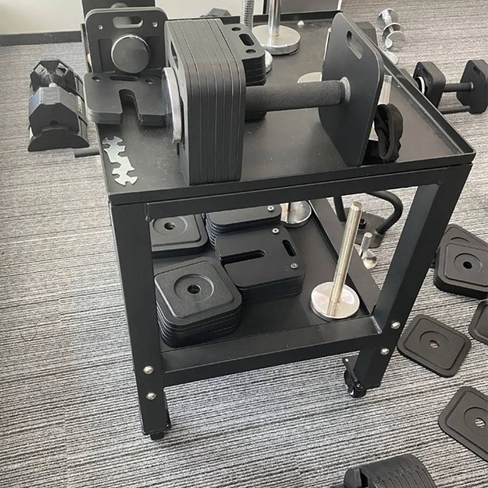 Dumbbell Rack With Large Capacity and Pulleys, Removable Gym Storage Rack Equipment Accessories