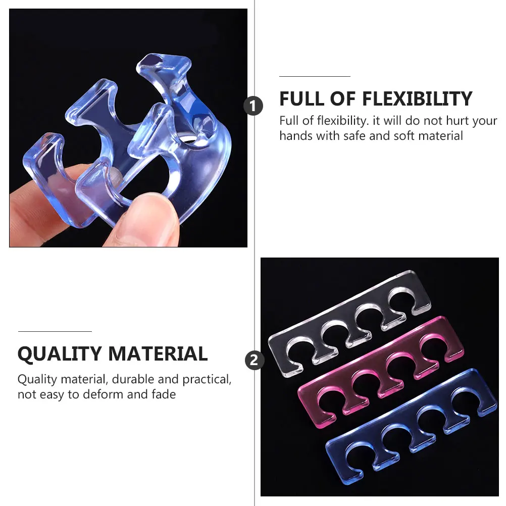 

3pcs Silicone Separator Manicure Finger Tool Art Supplies Salon Use Durable Non-Deforming Beauty Toe Spacers Nail Polish