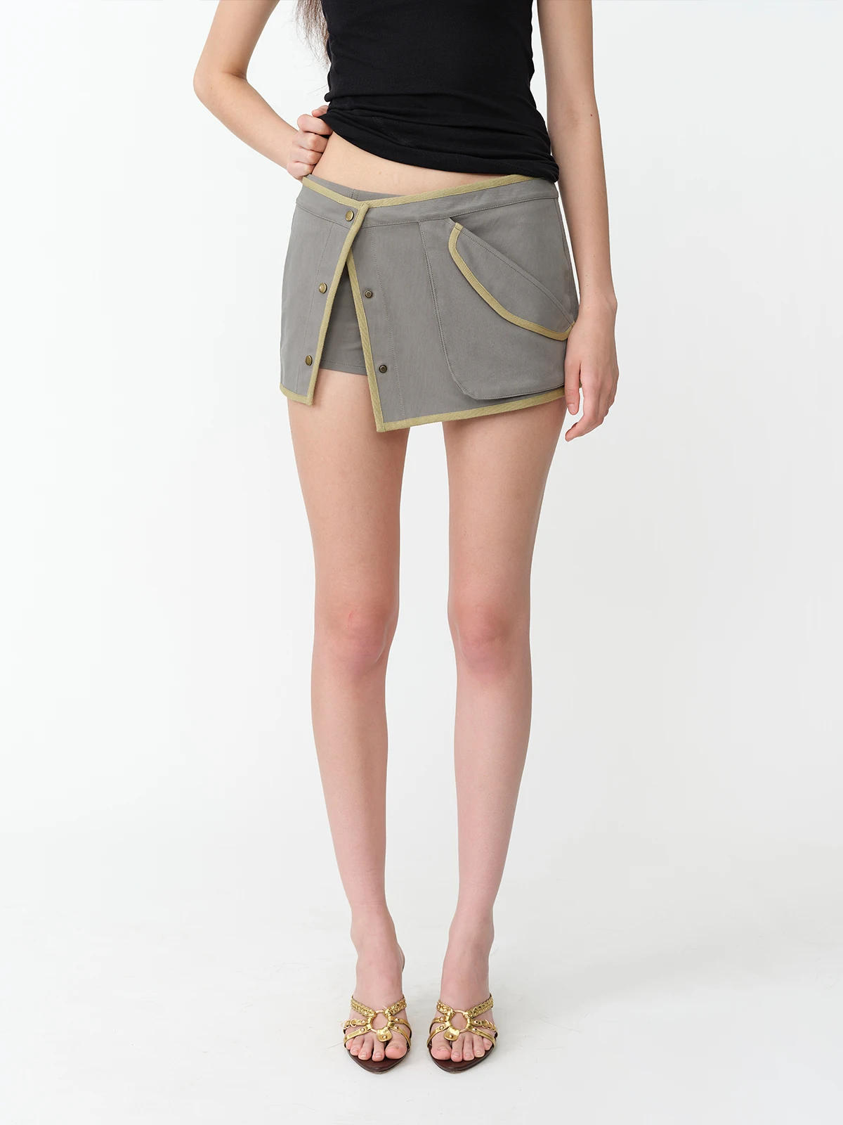 

Летний комплект из двух предметов: брюки и юбка, с асимметричным дизайном, для повседневной носки, из хлопка, для женщин.