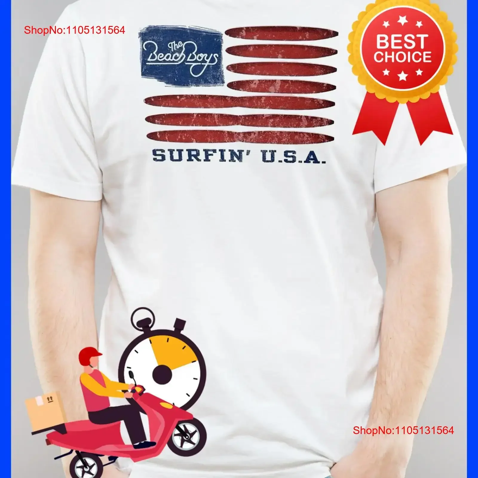

The Beach Boys Surfin' USA White T Shirt All Size vintage Washed Stylish Comfortable homme Casual fashion Unisex graphic