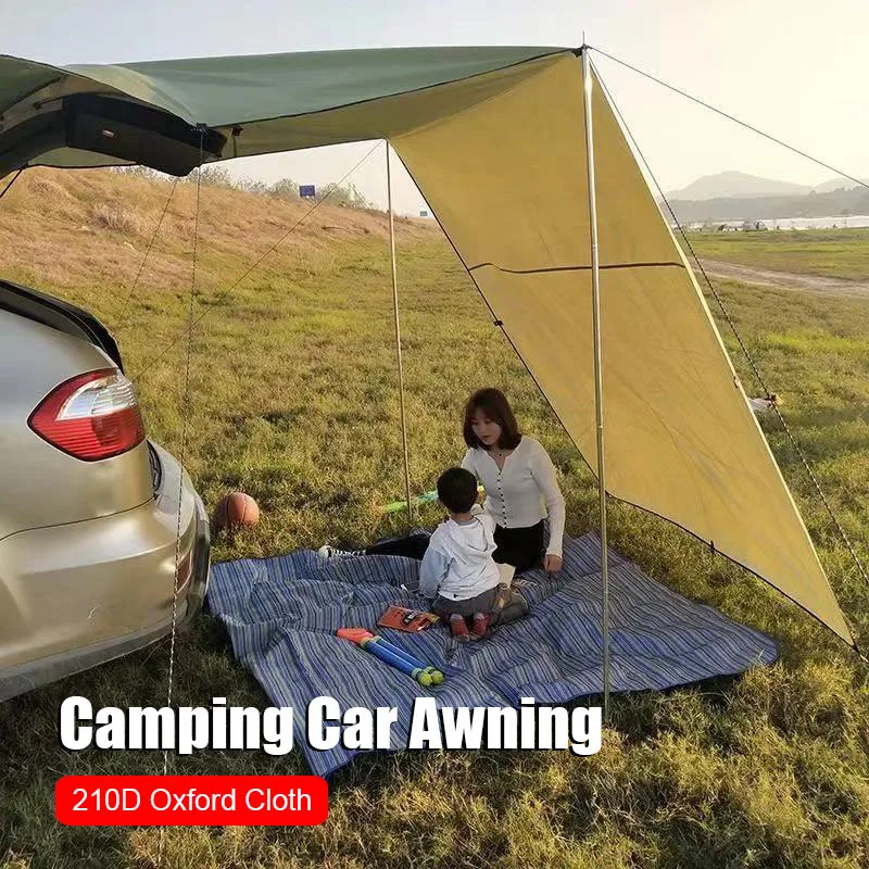 Car Tail Side Tent Canopy Camping Awning Parasols Outdoor Shade Sail Sunscreen PU2000 Anti-UV Car Sunshades 3x1.5m 3x2m 4.4x2m