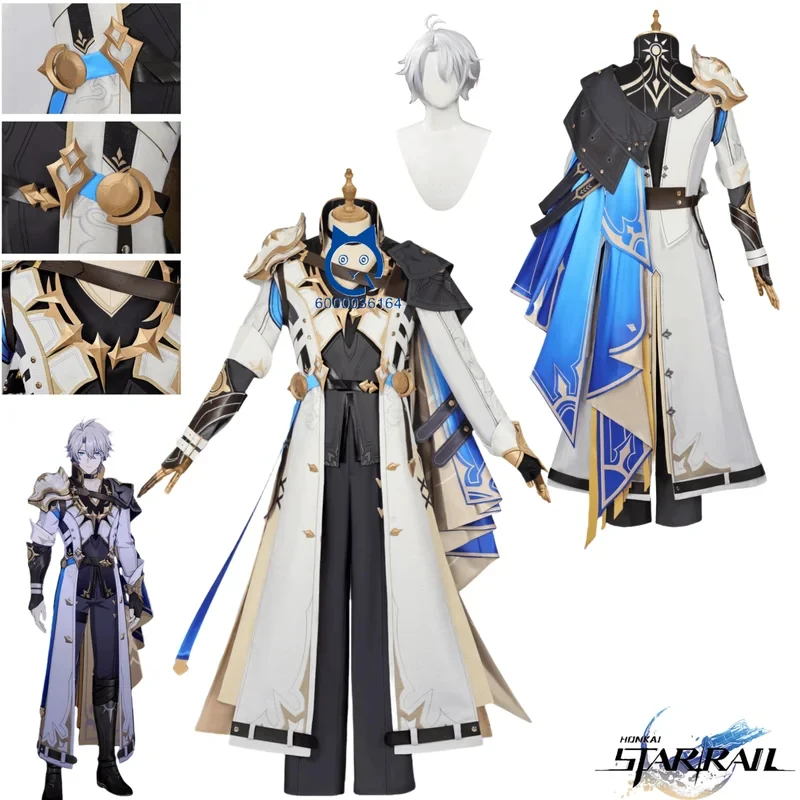 

Game Honkai: Star Rail Cosplay Costume Phainon Role Playing Anime Clothes Uniform Suits Wig for Men Comic Con Hallx,3;b'2.