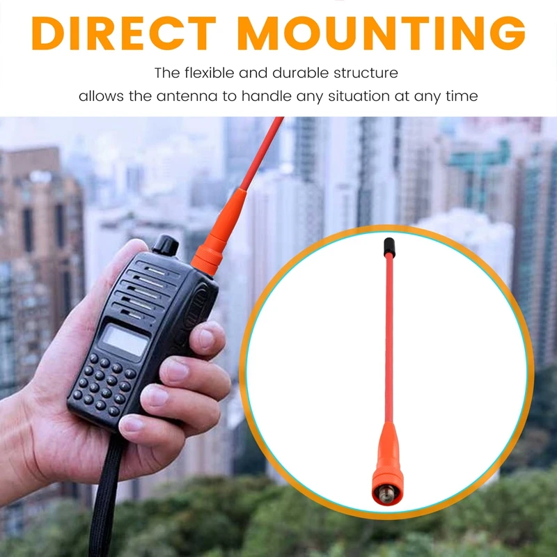 JABS Retractable Walkie-Talkie Antenna Dual Band 144/430Mhz SMA-Female Antenna For Baofeng/Quansheng/Ouxun Walkie Talkie