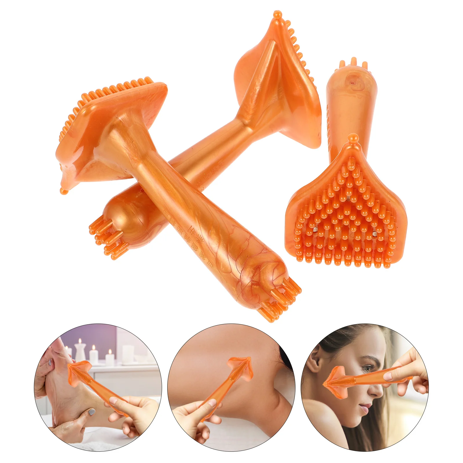 

3Pcs Meridian Massage Brush Full Body Scraping Tool Essential Oil Applicator Home Salon Relaxation Muscle Stimulation