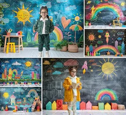 Mehofond Photography Background Back To School Chalkboard Classroom Children Birthday Party Portrait Decor Backdrop Photo Studio