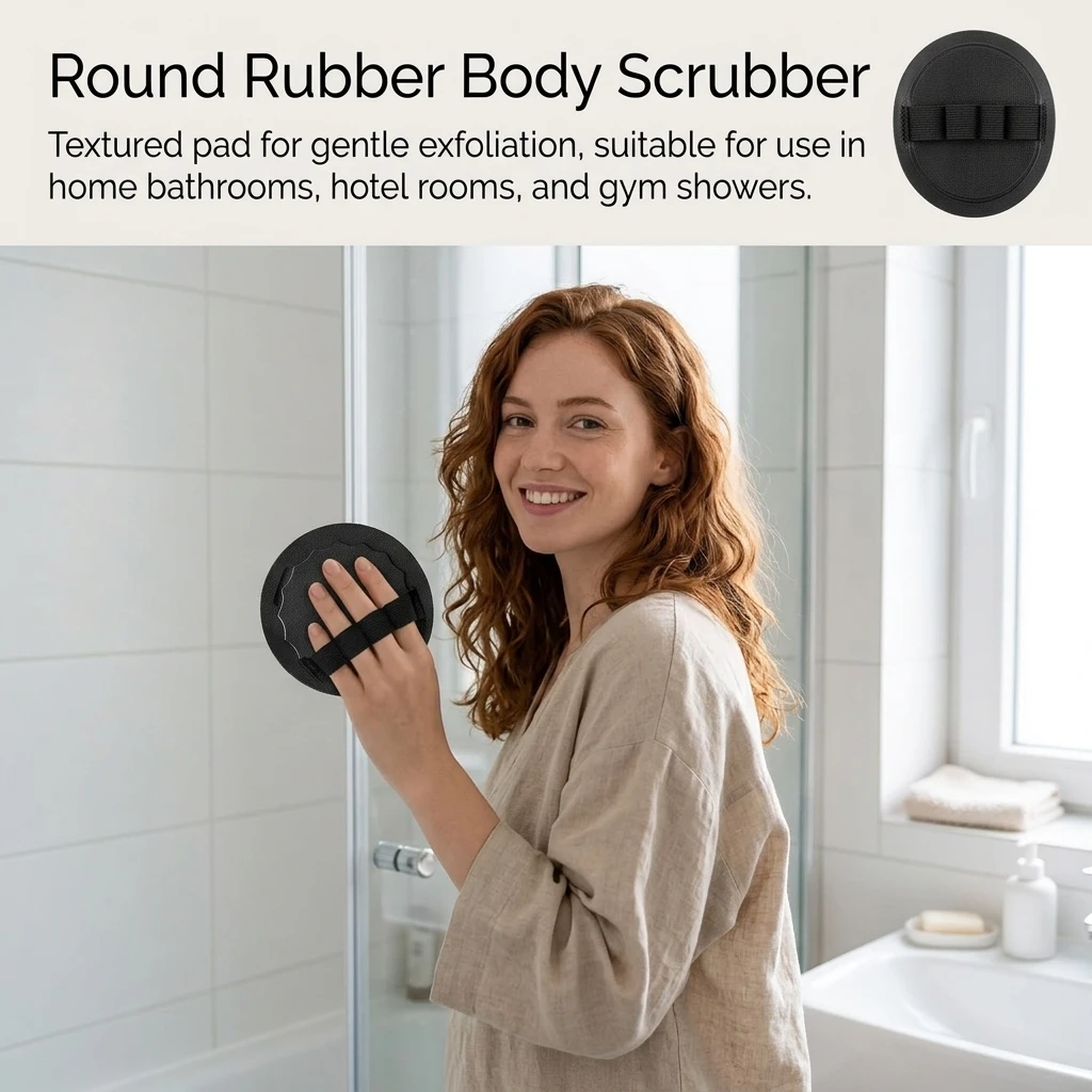 Adults Body Scrub Pad Exfoliating Bath Scrubber Home Shower Tool Painless Dead Skin Remover Rubber Black Cleaning Disc