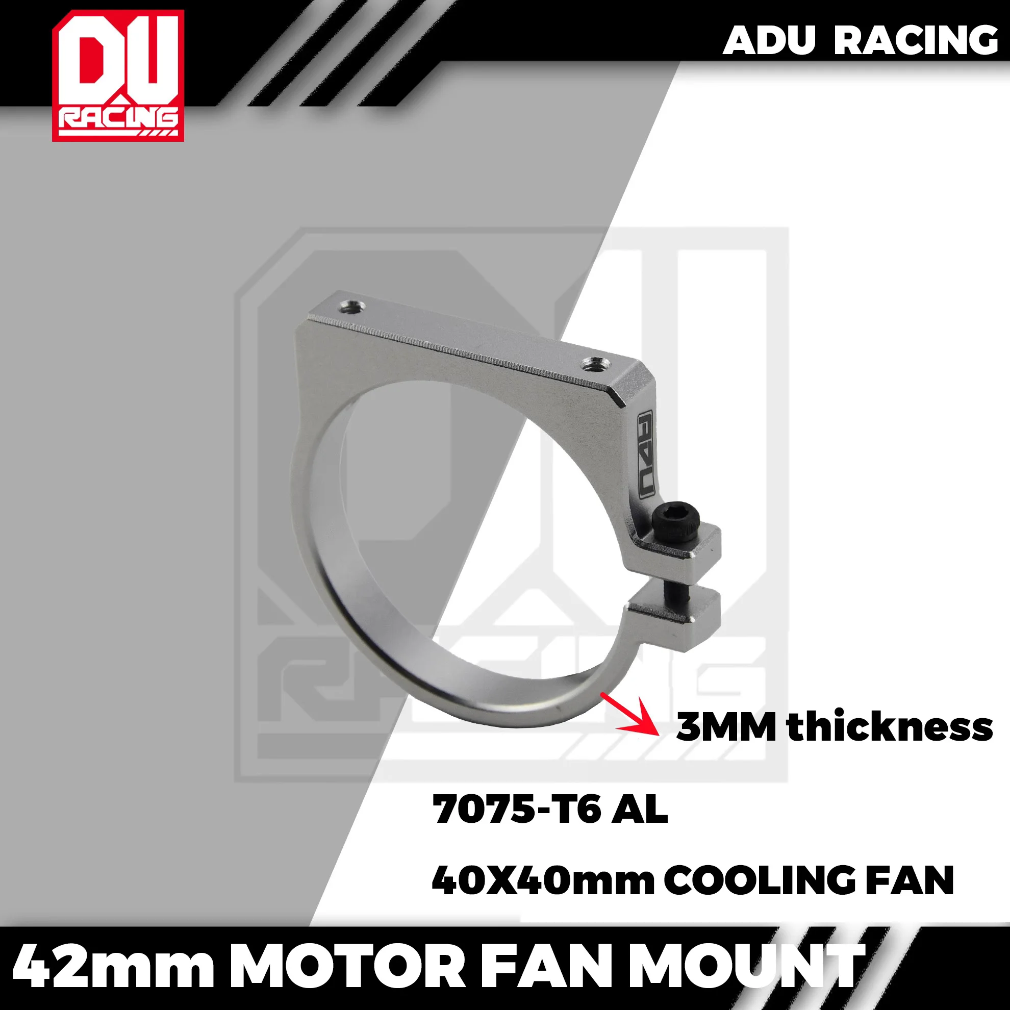 ADU RACING 7075-T6 40mmx40mm Cooling Fan Ajustable Mount FOR 42MM MOTOR  hobby wing rocket 4274 4268 4292