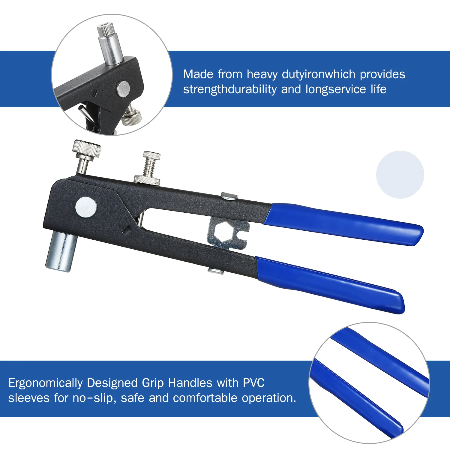 86PCS Rivet Nut Tool Kit Set Blind Rivet Nut Hand Riveter Wrench Threaded Insert Rivet Nut Gun with Metric Rivet Nuts Assortment