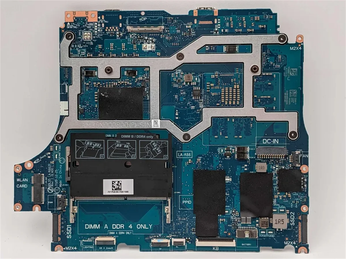 CN-0WCM79 Wcm79 Voor Dell G15 5510 Laptop Moederbord LA-K662P I5 10500H Gtx1650 100% Volledig Getest