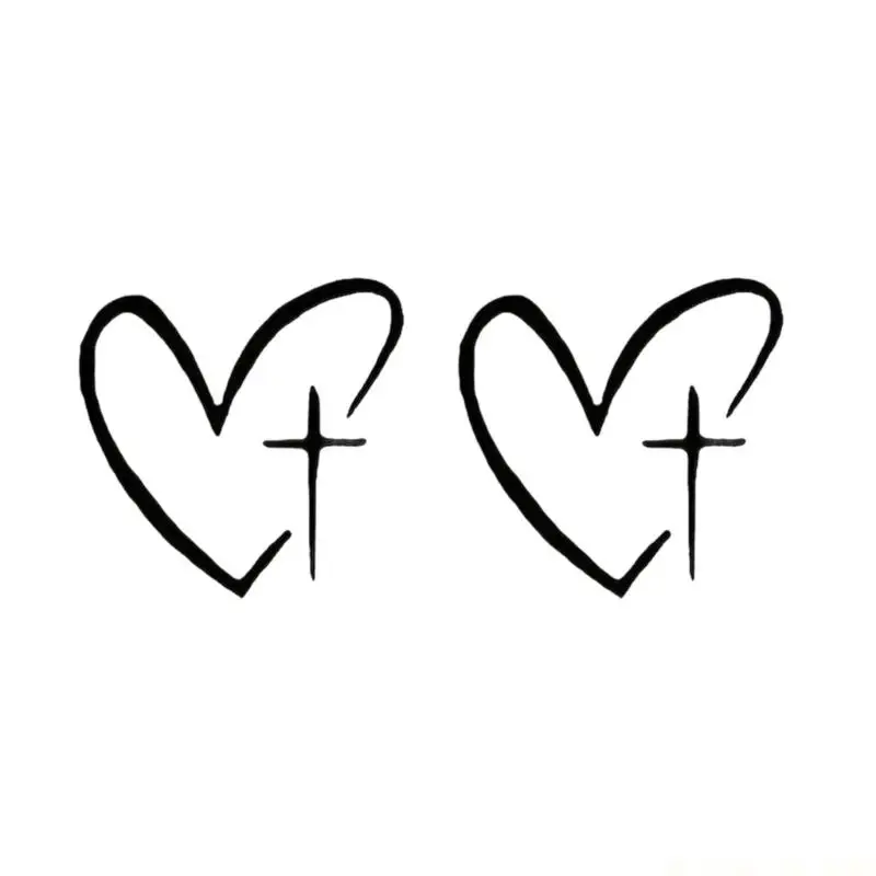 J0MA Creative Heart Crossed Mirror Decal Sticker Suitable For Most Vehicle Type