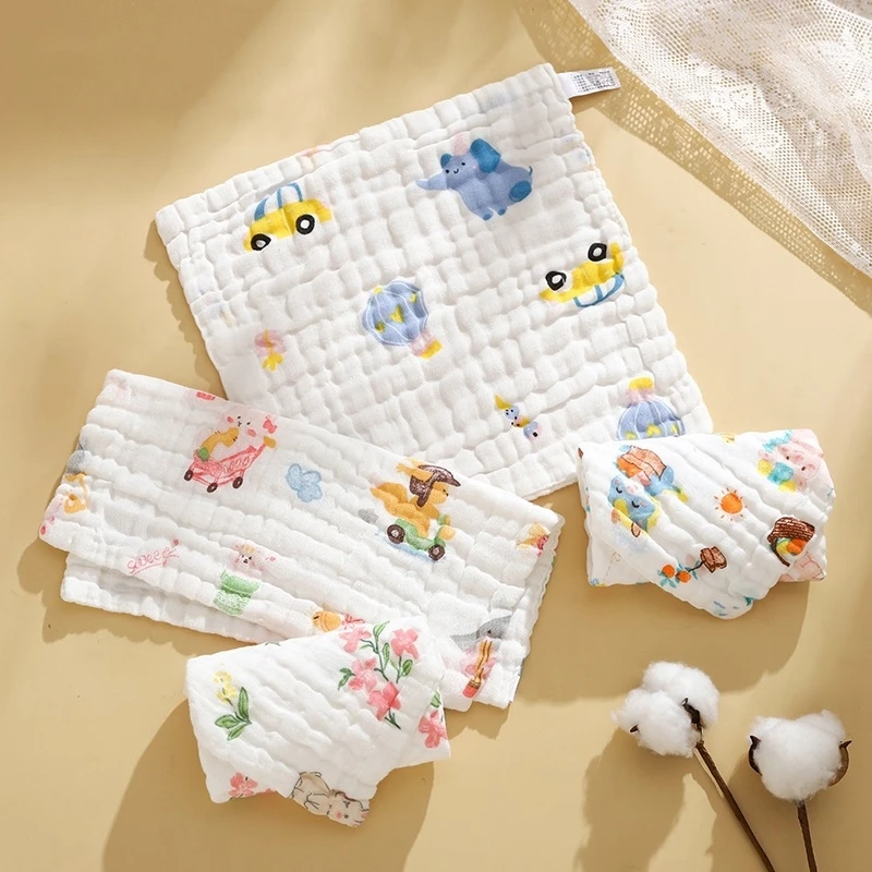 Baby Six-layer Pure Cotton Gauze Small Towel Face Towel Square Towel Mouth Towel Baby Washcloth