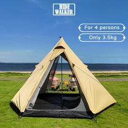 Indian Tent Outdoor Waterproof Tipi Tent 4 Person Yurt Family Mongolian Large Teepee Camping for Adults Pyramid Double Layer