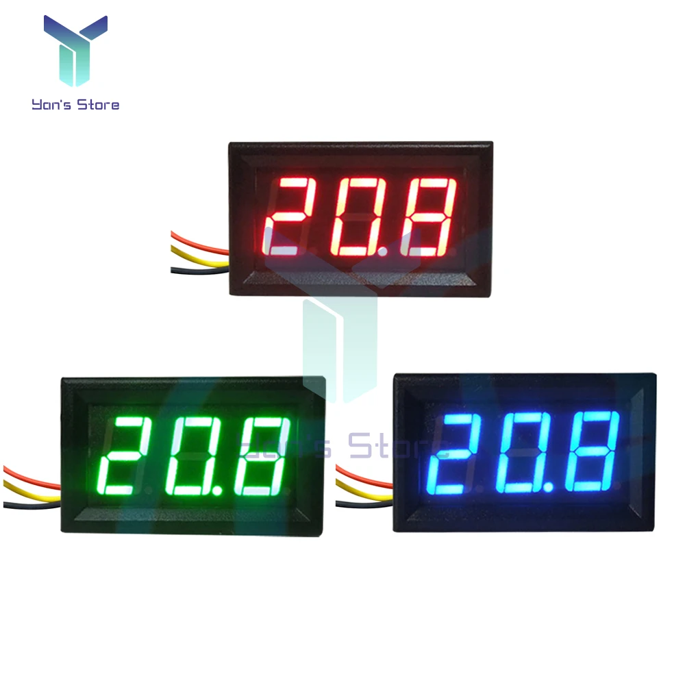 Volvolvoltímetro Digital 3-fio Detector de Tensão Volt Painel Medidor Testador Vermelho Azul Verde Display Led dc 0600v 0.56