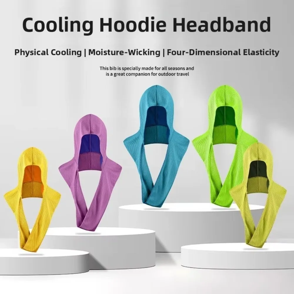 New Soft Cooling Hoodie Towel Hooded Comfortable Ice Cool Scarf Breathable Lightweight Cooling Neck Wrap for Sports Outdoor