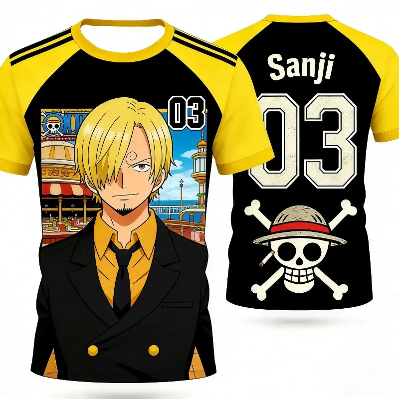 ：One Piece Luffy Zoro  Vintage Jersey 3D All Over Print Breathable Y2K Harajuku Streetwear Graphic Unisex Short Sleeve T Shirt