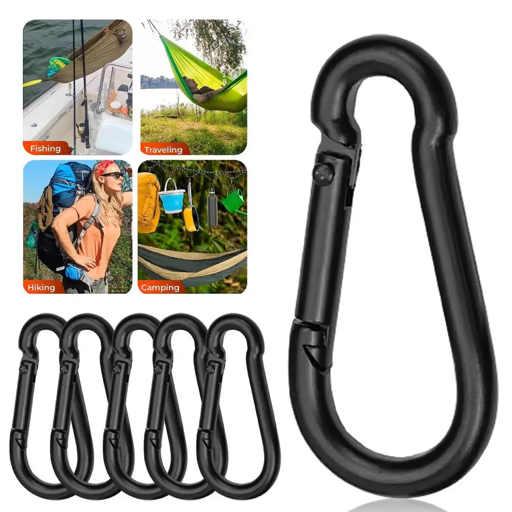 Carabiner Clips 5Pcs Useful Compact Size Smooth  Heavy-Duty Quick Link Carabiner Rope Connectors Camping Accessories