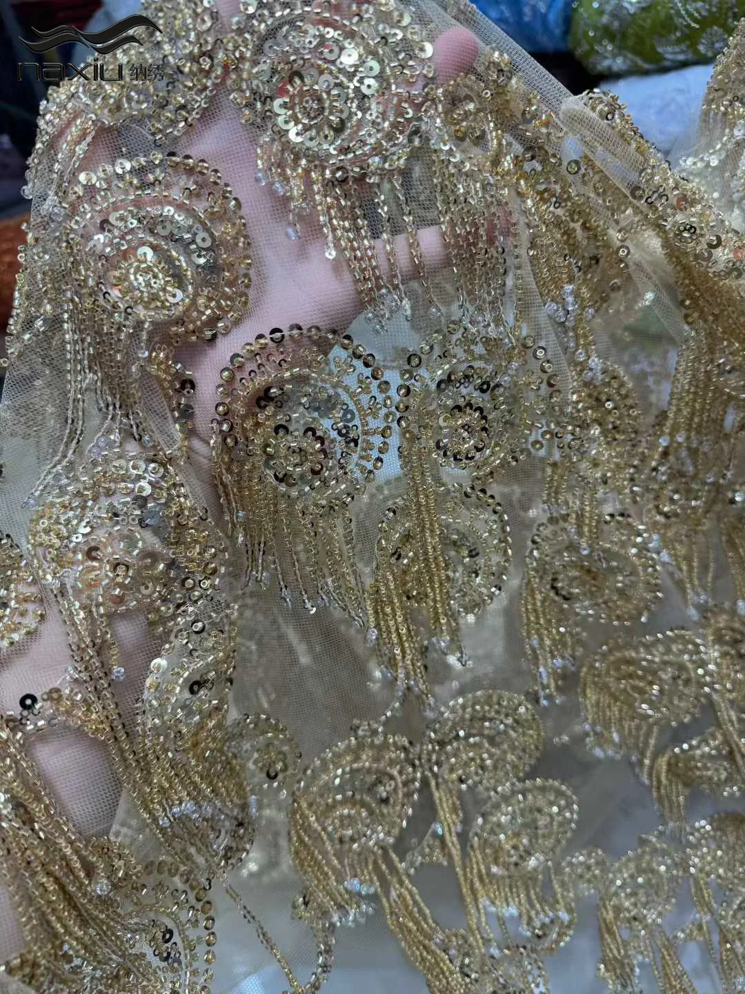 

Madison 2026 Sequins Embroidery Groom Nigerian Bridal High Quality French Heavy Lace Fabric African Lace Fabric for Wedding