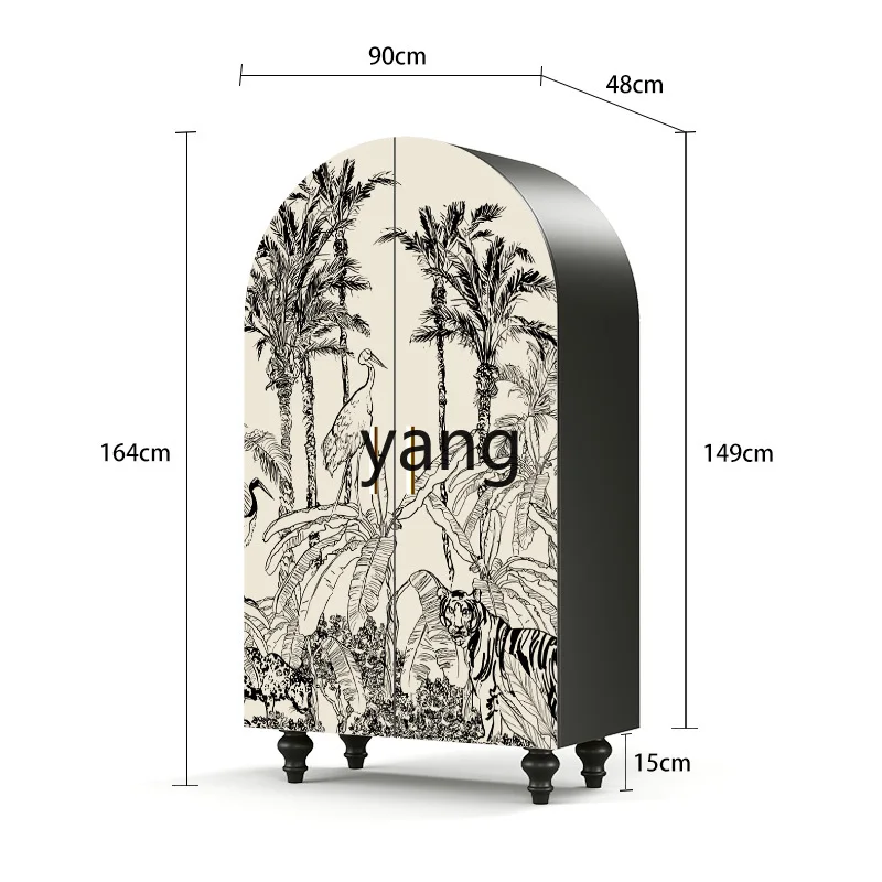 

Yjq Jungle Household Solid Wood Bedroom Wardrobe Living Room Storage Floor Wall-Free Installation All-in-One Cabinet