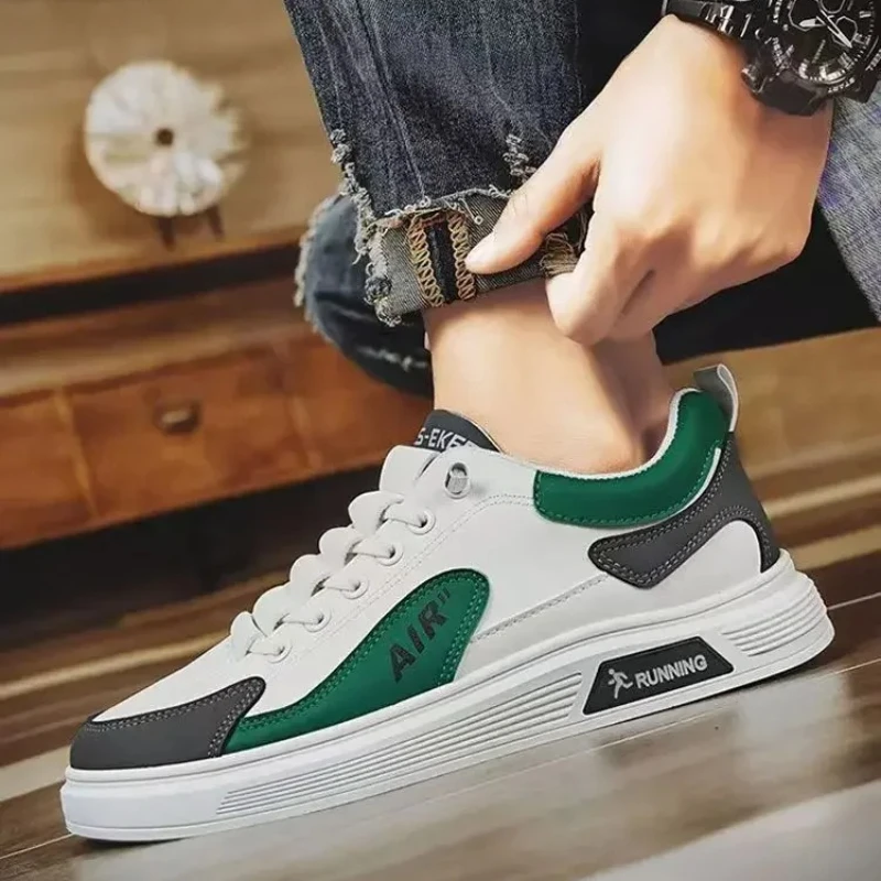 Zapatillas De deporte para Hombre tendencia 2025, nuevos Zapatos De Hombre De cuero a la moda, Zapatos informales De moda para Hombre, Zapatos deportivos para correr, Zapatos De Hombre