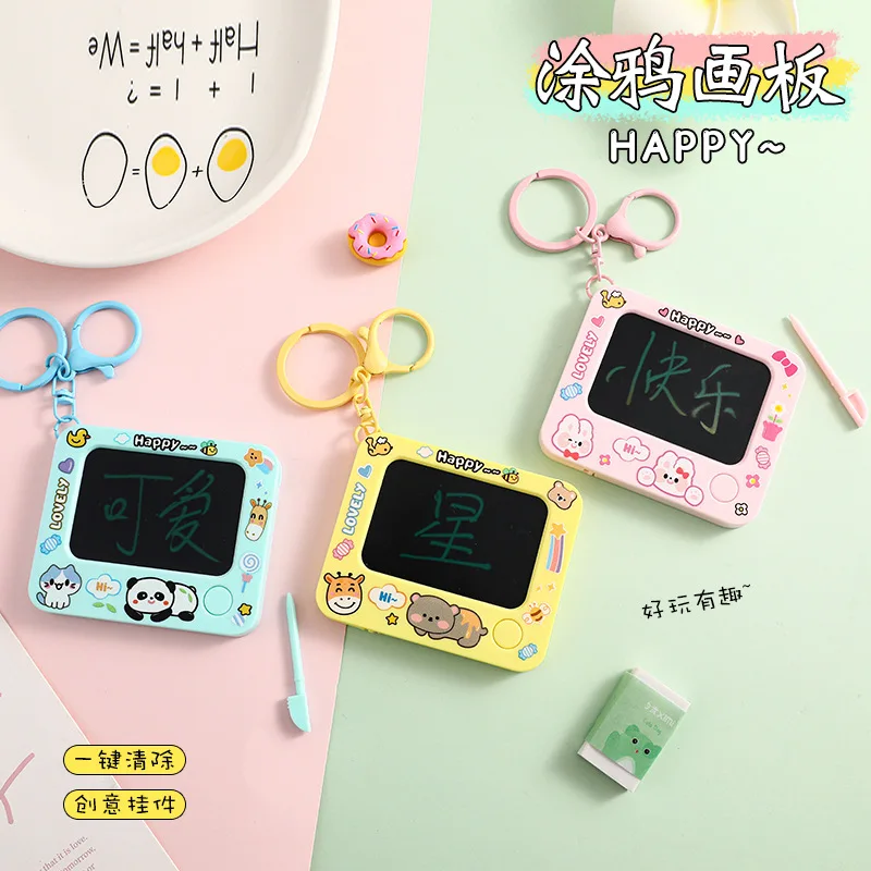 Children's Drawing Toys Cartoon Cute Mini Doodle Board Keychain Pendant Creative Office Stress Relief Toys Small Gifts