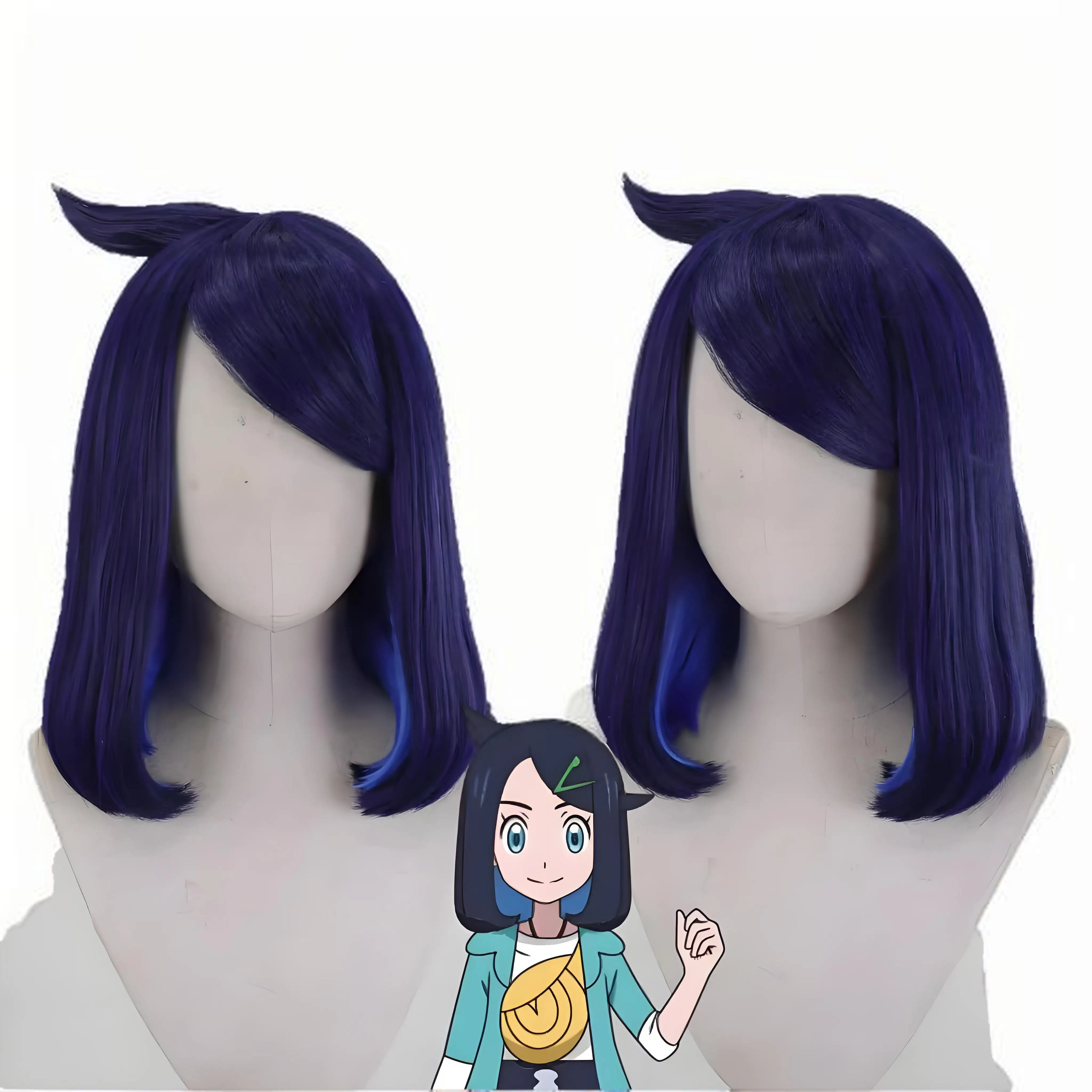 Pokémon Horizons Liko & Orla cosplay pruik – op maat gestileerde afgewerkte kostuumpruik