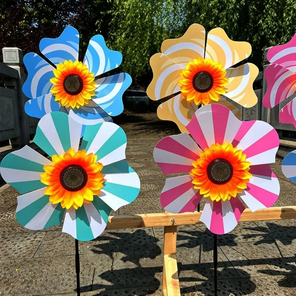 

Multistyles Sunflower Windmill Hand Held Rotating PVC Cartoon Shaped Insect Windmill Diameter 20/36cm
