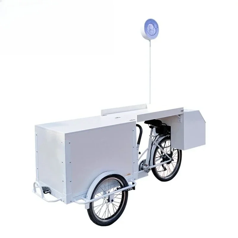 Electric tricycle, mobile snack stand car, folding flap upside down donkey human bicycle