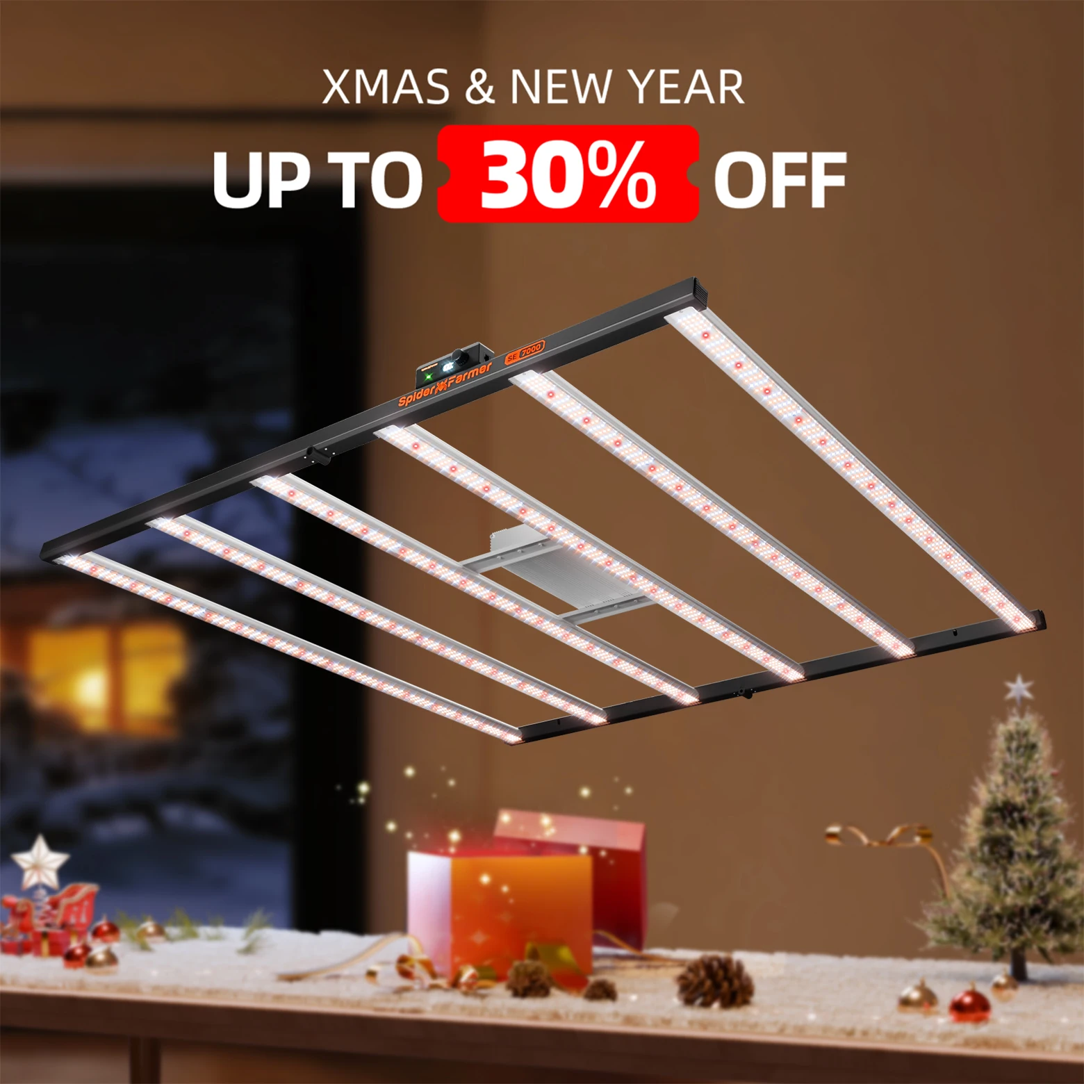 

Spider Farmer SE7000 730 Вт Светодиодный светильник для выращивания растений LM301H EVO Bluetooth и Wi-Fi Smart APP Управление с регулируемой яркостью Высокая эффективность для 2x2FT