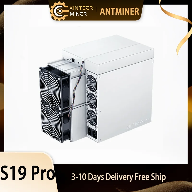 New Antminer S19pro 104Th/s  Miner Mining Machine Asic Miner Bitmain Antminer S19 Pro 104t 3250w With PSU ，Fast Shipping.