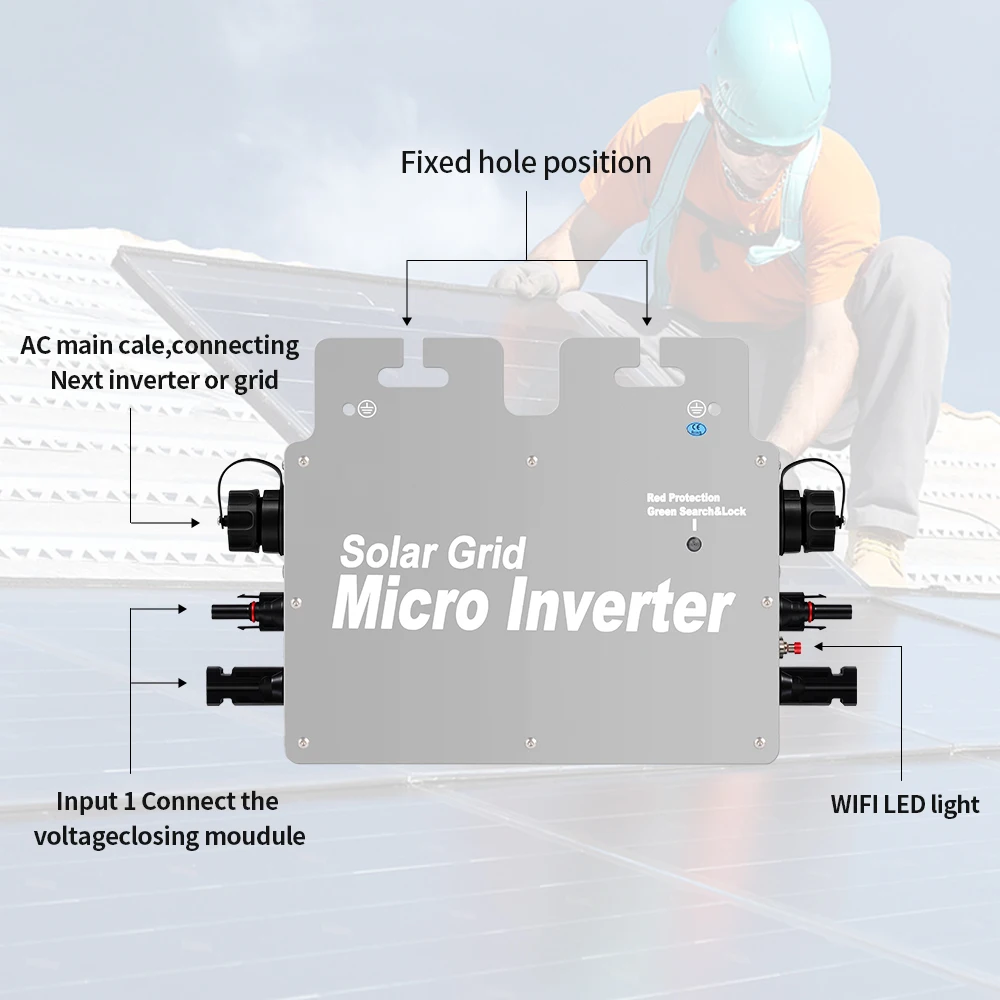 Micro inversor inteligente na rede, inversor solar, monofásico, 800 W, 220V, 230V, 800 W