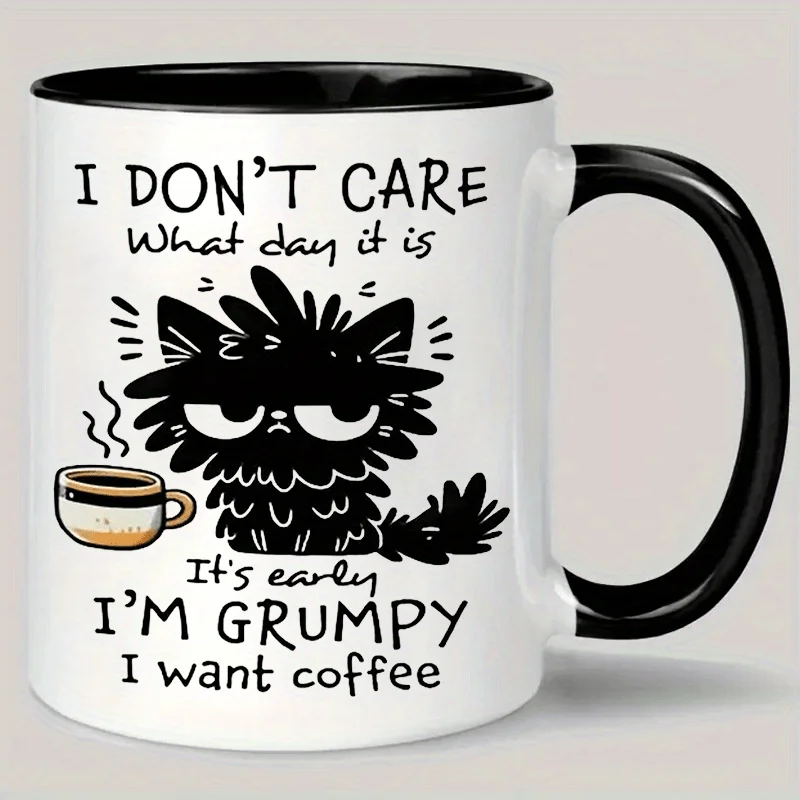 Insulated Ceramic Coffee Mug - Reusable Multi-Purpose Cup for Men and Women - Hand Wash Only - a Unique Morning Message, Perfect Gift Idea.