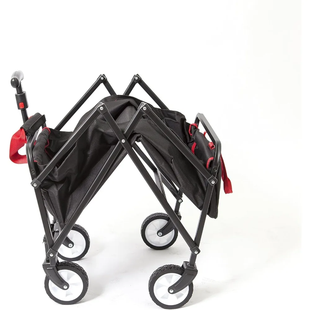 folding utility wagon for beach, outdoor adventures in black