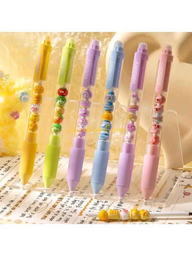 

A3PC 2/4Pcs Novelty Beaded Gel Pen 0.5mm Tip Retractable Gel Pen Quick Drying Gel Pen