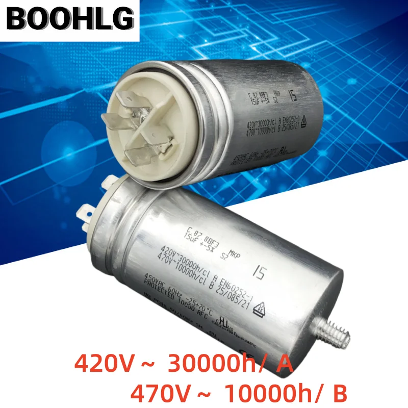 1PCS Original C.87.8BF3 MKP Fan Motor Start Run Capacitor 15uF AC Air Conditioner Compressor Replacement Capacitor