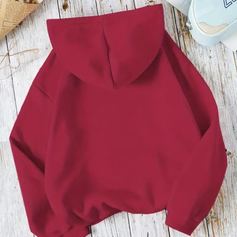 Gezellige polyester oversized dameshoodie, casual, comfortabel, Princ Sve Ne Thiened Winter Faion, vrouwen van middelbare leeftijd