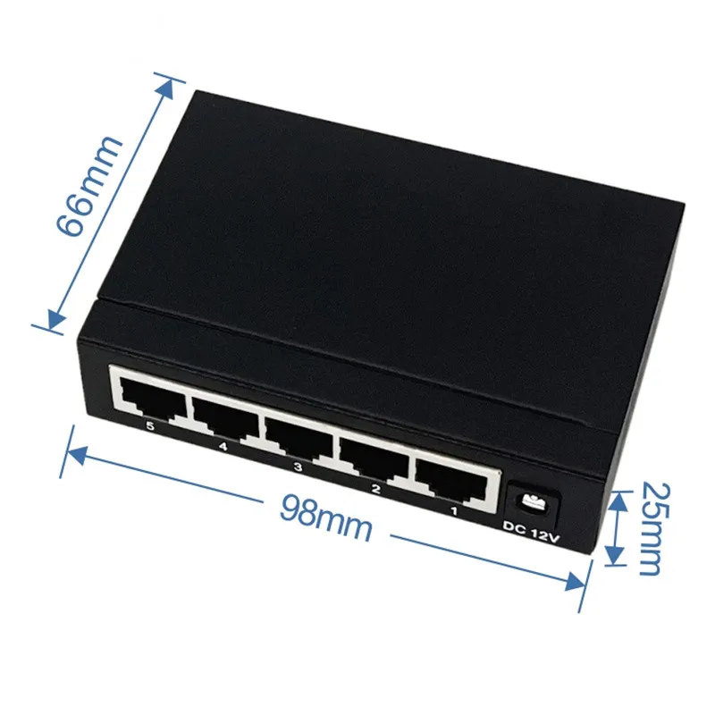 Ethernet Switch 5 Port Rack Mount 5-port Gigabit Poe Switch 5 Ports Poe