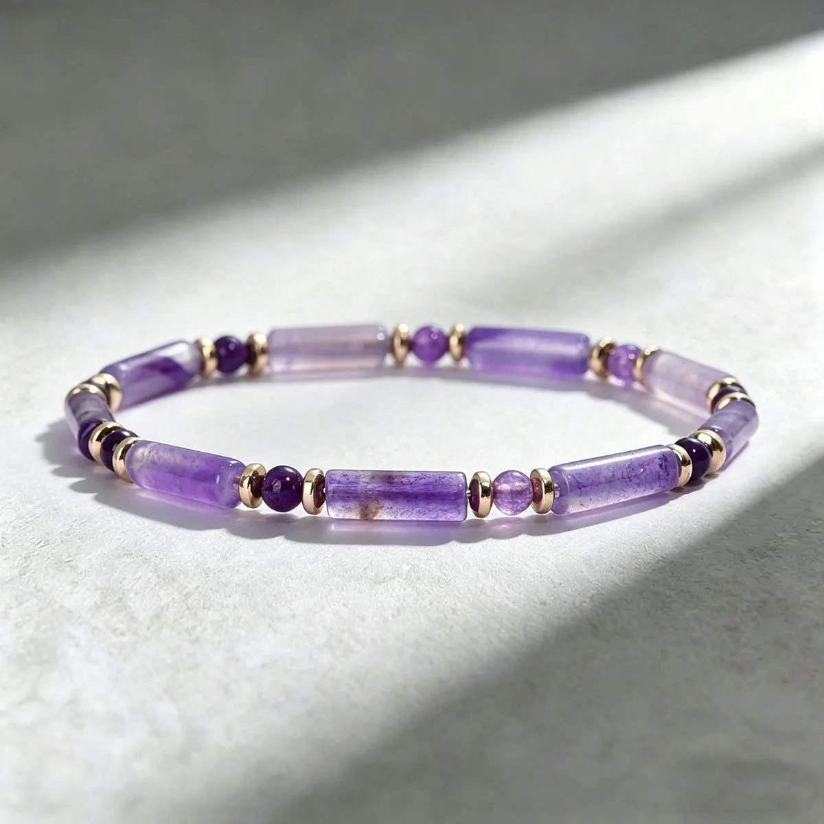 Natural amethyst bead elastic bracelet, jewelry that resists negative things, fashionable wrist accessories for men and women