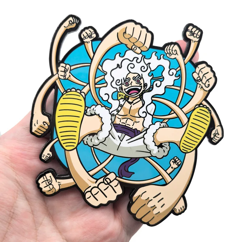 ONE PIECE металлические эмалированные булавки Luffy Gear5 сумка брошь мультфильм аниме значки джинсовая булавка на лацкан ювелирное украшение подарок для фанатов друзей