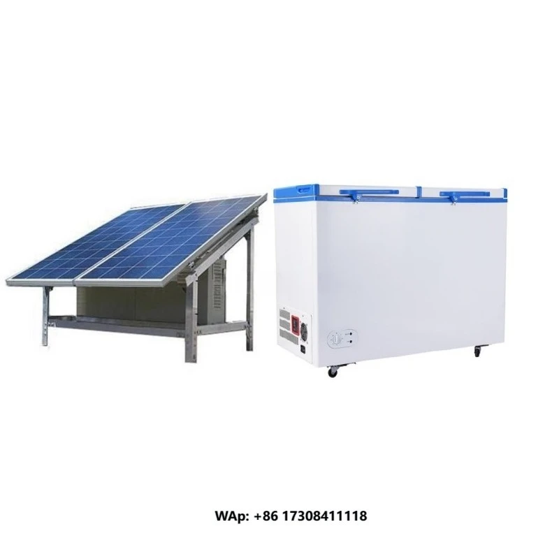 268L Dc Solar Refrigerator Rechargeable Battery Powered Dc Compressor 12v 24v Chest Solar Freezer with High Quality Solar Panel