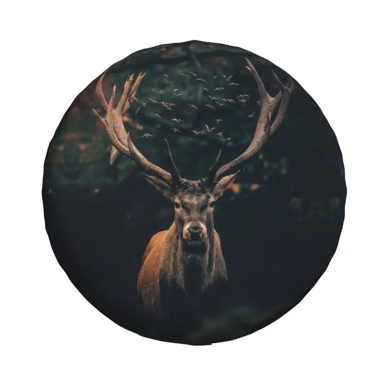 غطاء عجلة احتياطية على شكل غزال داكن لحماية إطار المقطورة 14 15 16 17 بوصة