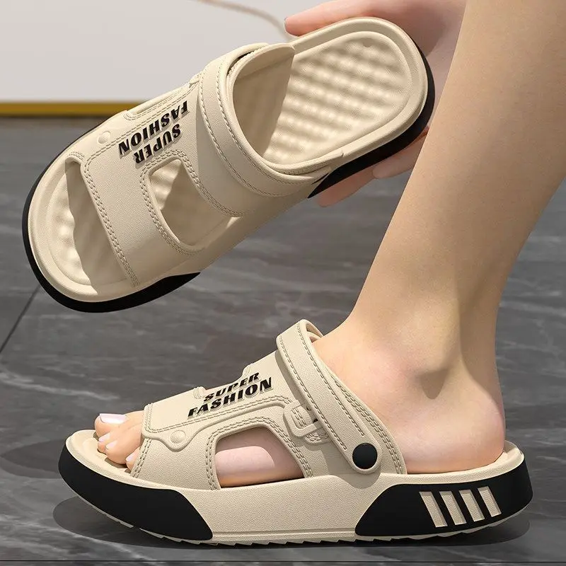 Men Slippers Summer EVA Soft-soled Platform Slides Sandals Indoor Outdoor Walking Beach Shoes Flip Flops Mens Home Shoes