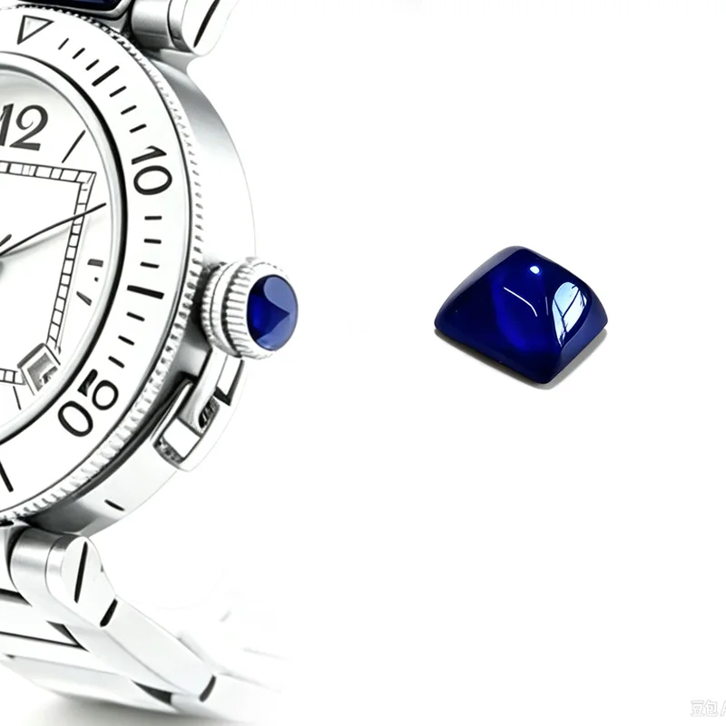 Watch Parts Square Sapphire Watch Crown For Cartier Pasha Series Watch Accessories