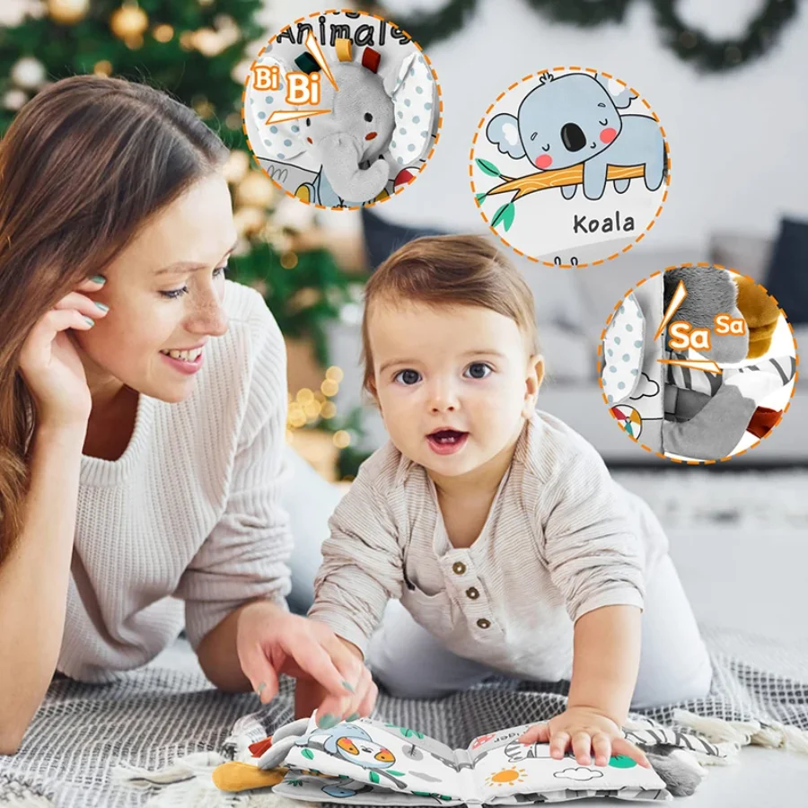 Livros macios para bebês, sensação de toque 3d, livro de pano de alto contraste, brinquedos sensoriais para aprendizagem precoce, presentes para crianças de 0 a 12 meses
