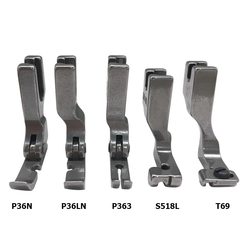 1PC Industrial Zipper Presser Foot P36N P36LN P363 S518L T69 For Brother Juki Lockstitch Sewing Machine Parts Accessories