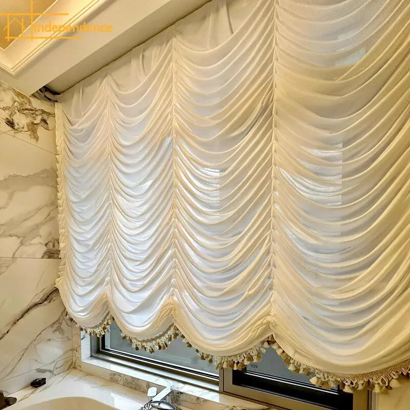 Voilages extensibles blancs français pour salon, chambre, rideaux de porte, voilages de balcon, rideaux romains sur mesure